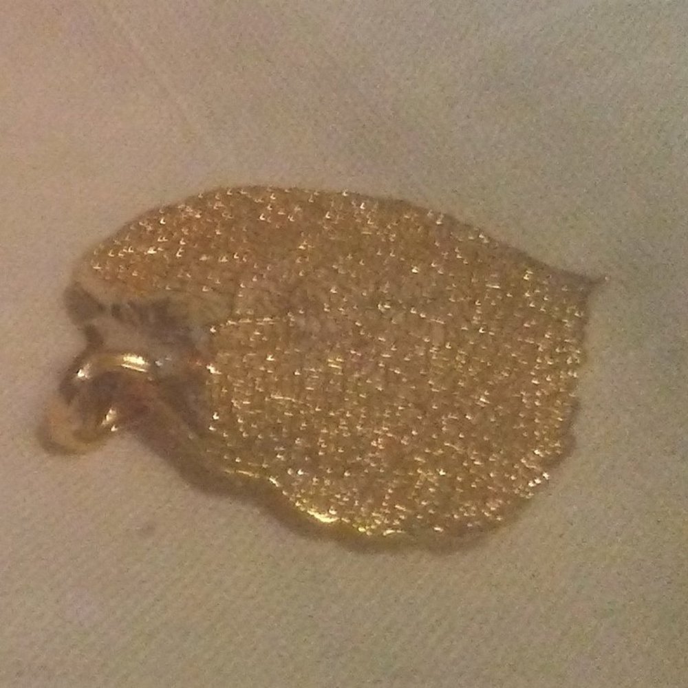 Real Leaf Pendent with Gold Fillagree Overlay, no Chain